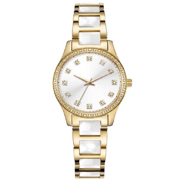 Womens Jones New York Gold/White Bracelet Watch - 14993G-42-H27 - image 