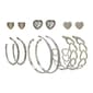 Ashley 6pr. Silver-Tone Heart Studs & Hoops Earrings Set - image 1