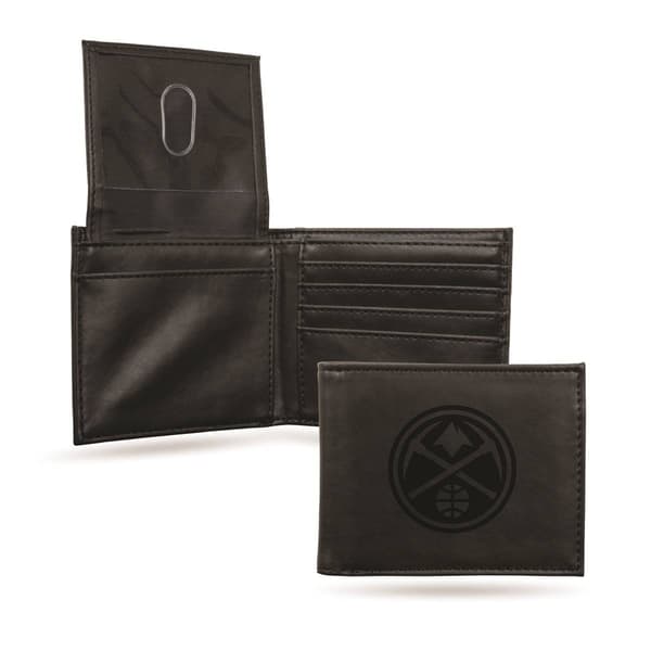 Mens NBA Denver Nuggets Faux Leather Bifold Wallet - image 