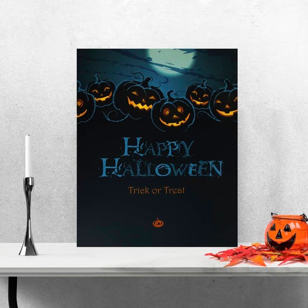 Northlight Seasonal LED Jack-O'-Lanterns Happy Halloween Wall Art