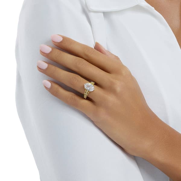 Athra 14kt. Gold over Brass Vintage Marquis CZ Ring