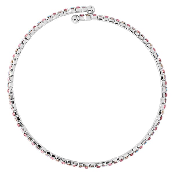 Athra Light Pink & Aurora Borealis Crystal Coil Bracelet