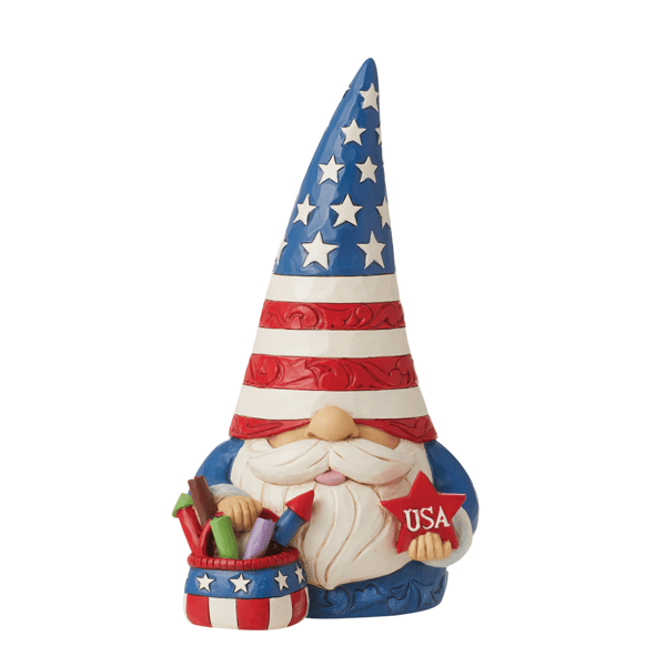 Jim Shore Heartwood Creek Patriotic Gnome Fireworks Figurine - image 