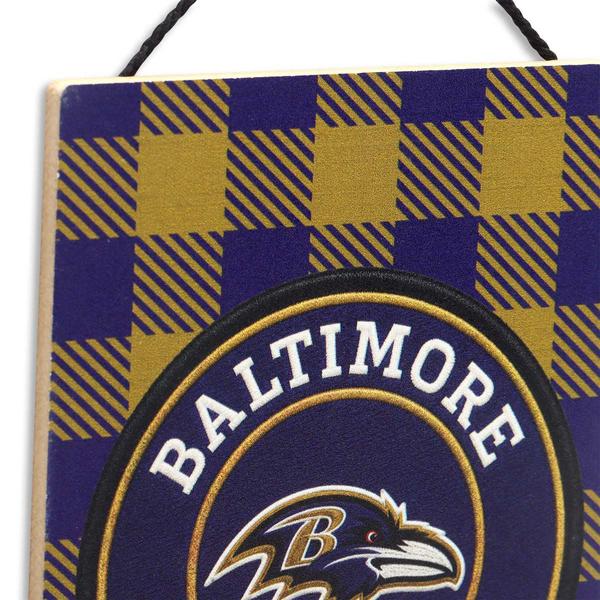 Open Road Ravens Plaid Hanging Wood Wall Decor
