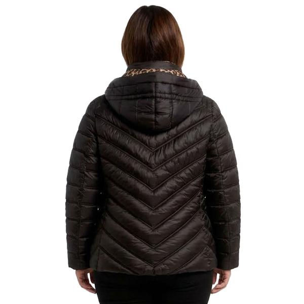 Plus Size Michael Kors Packable Jacket with Leopard Lining