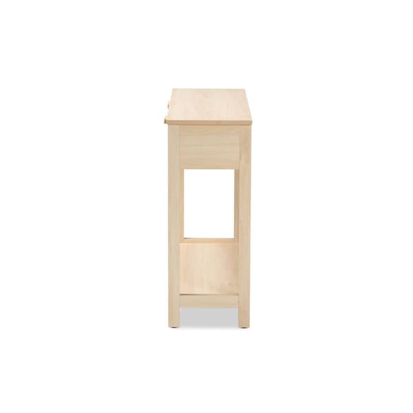 Baxton Studio Sebille Light Brown Wood 2-Drawer Console Table