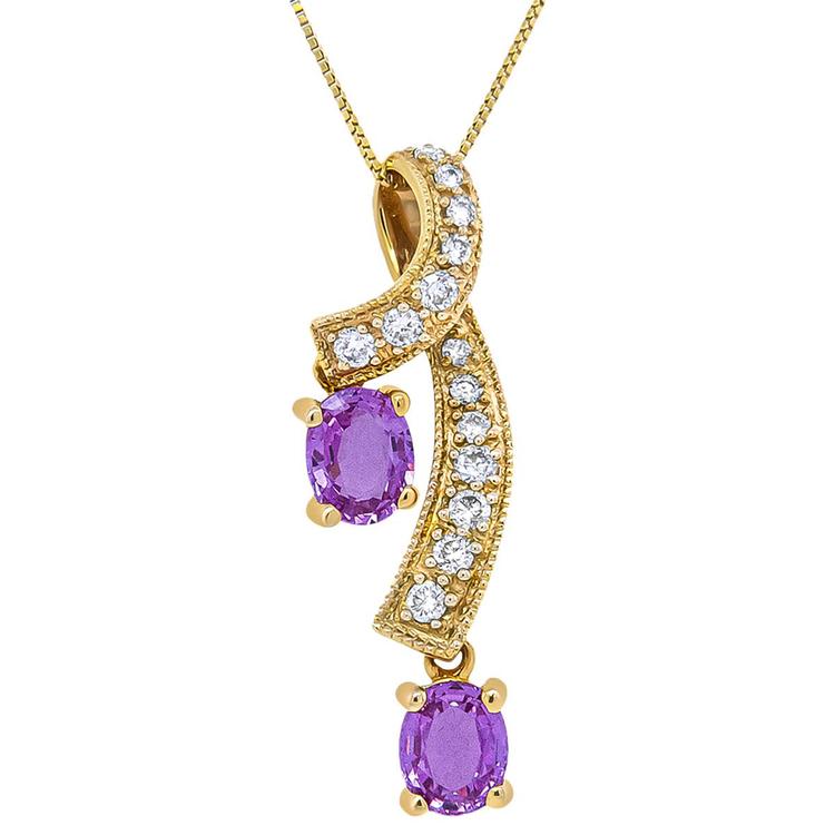 Haus of Brilliance 14kt. Yellow Gold Purple Sapphire Pendant