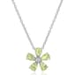 Simulated Green Flower Pendant Necklace - image 1