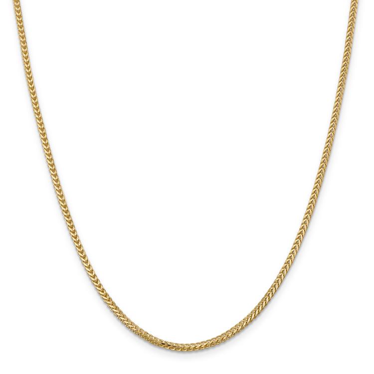 Unisex Gold Classics(tm) 2.0mm. 14k Solid Polished Franco Necklace