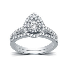 Nova Star&#40;R&#41; Lab Grown Diamond Pear Shaped Double Halo Bridal Ring