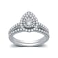 Nova Star(R) Lab Grown Diamond Pear Shaped Double Halo Bridal Ring - image 1