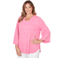 Plus Size Ruby Rd. California Dreaming Horseshoe Floral Blouse - image 3
