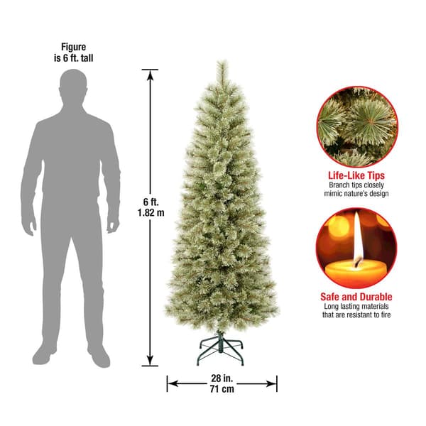 National Tree 6ft Arcadia Pine Cashmere Slim Christmas Tree