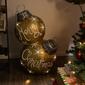 Alpine LED Merry Christmas Stacked Ornaments Statue - image 4
