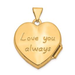Gold Classics™ 14kt. Gold Scrolled Love You Always Heart Locket