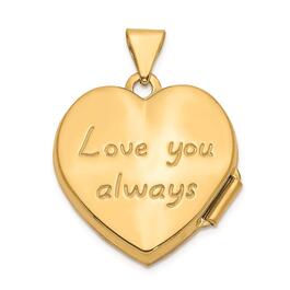 Gold Classics&#8482; 14kt. Gold Scrolled Love You Always Heart Locket
