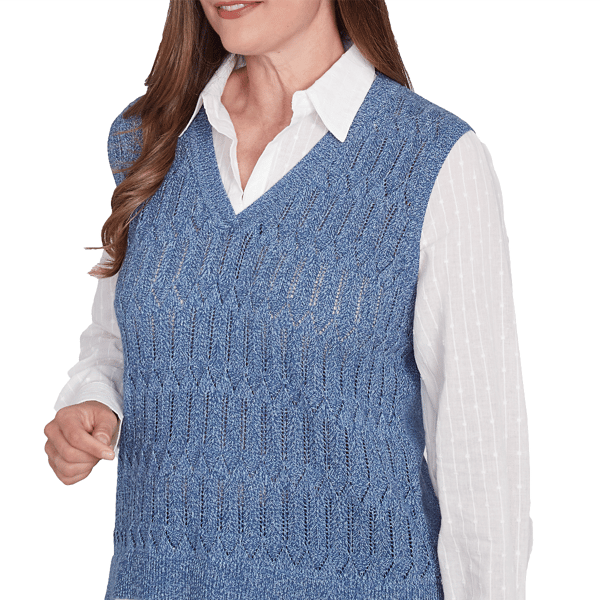 Petite Alfred Dunner Lake Victoria Vest Two In One Sweater