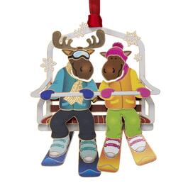Beacon Design Moose On Chairlift Ornament
