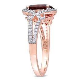 Gemstones Classics™ 10kt. Rose Gold Garnet Oval Halo Ring