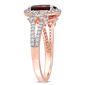 Gemstones Classics&#8482; 10kt. Rose Gold Garnet Oval Halo Ring - image 4