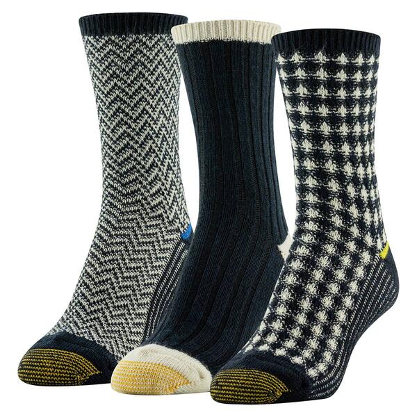 Womens Gold Toe&#40;R&#41; 3pk. Houndstooth Midi Socks - image 