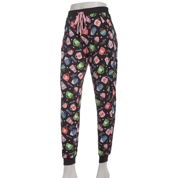 Juniors Pillow Talk "Coffee Mugs" Jogger Pajama Pants