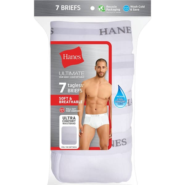 Mens Hanes&#174; Ultimate&#174; 7pk. Briefs - White