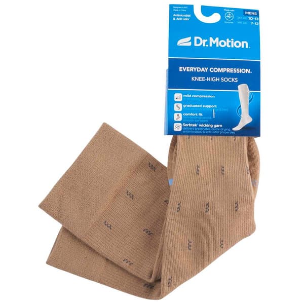 Mens Dr. Motion Dashed Diabetic Compression Socks