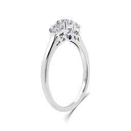 Nova Star® Lab Grown Diamond & Sapphire Cathedral Bridal Ring