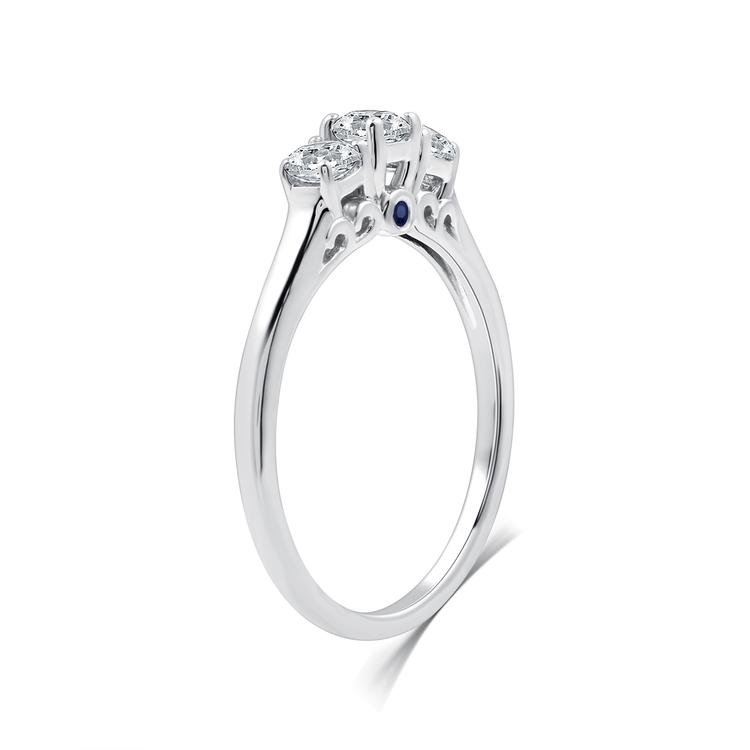 Nova Star® Lab Grown Diamond & Sapphire Cathedral Bridal Ring