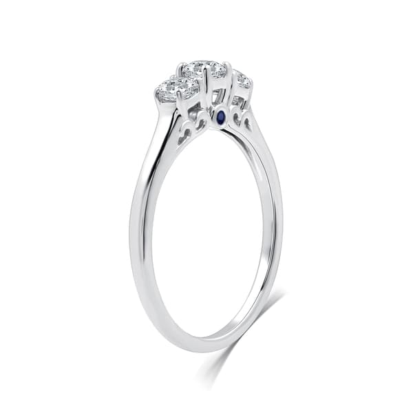 Nova Star&#174; Lab Grown Diamond & Sapphire Cathedral Bridal Ring