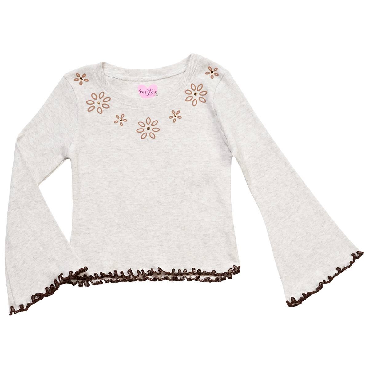 Girls (4-6x) Freestyle Revolution Floral Trim Lettuce Edge Top