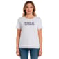 Plus Size Bonnie Evans Short Sleeve USA Floral Tee - image 1
