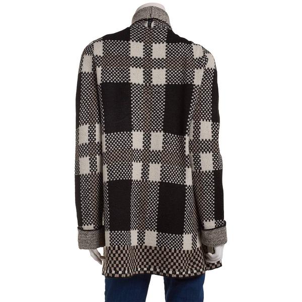 Womens Preswick & Moore® Long Sleeve Two-Tone Plaid Cardigan