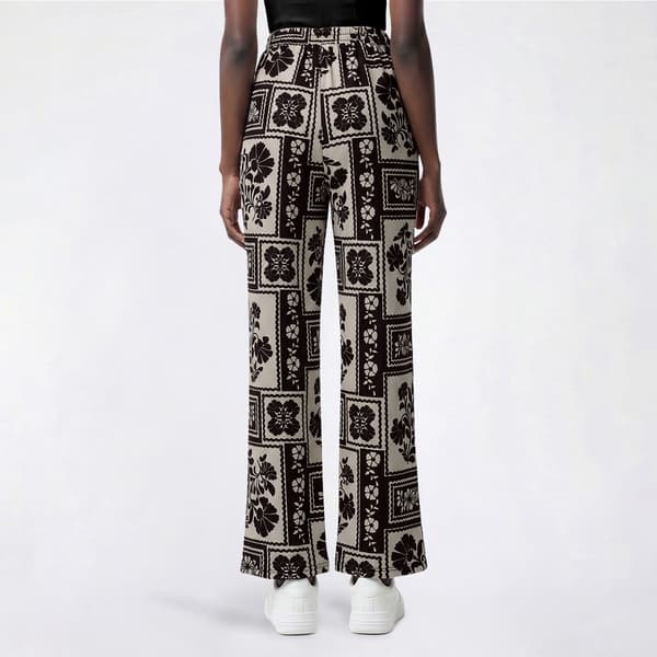 Womens Soho Apparel Floral Patchwork Wide Leg Pants