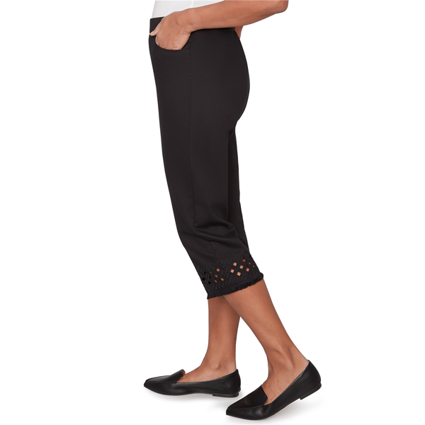 Womens Alfred Dunner Detail Driven Geometric Cut Out Capris