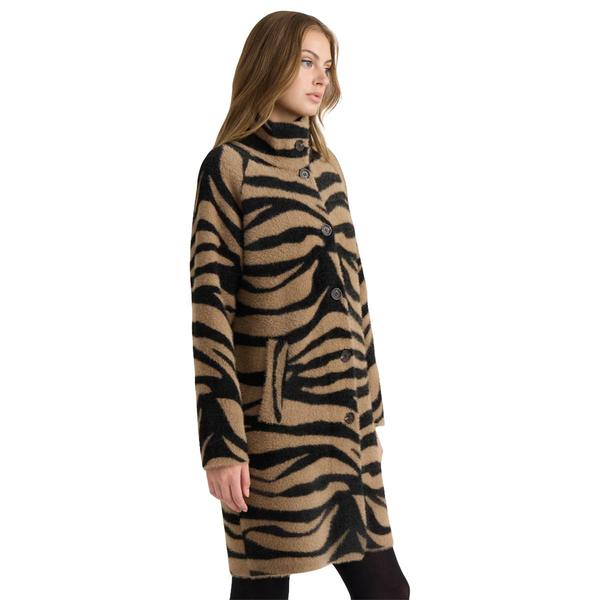 Womens NVLT Eyelash Strand Zebra Coatigan