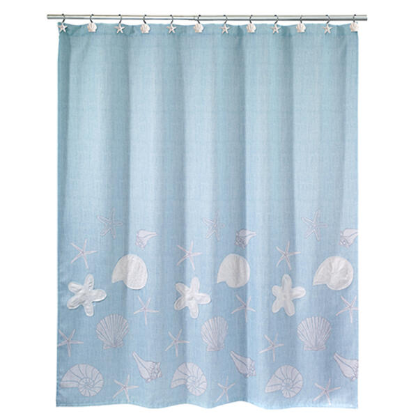 Avanti Sequin Shells Shower Curtain - image 