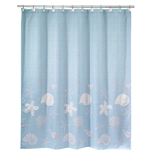 Avanti Sequin Shells Shower Curtain - image 