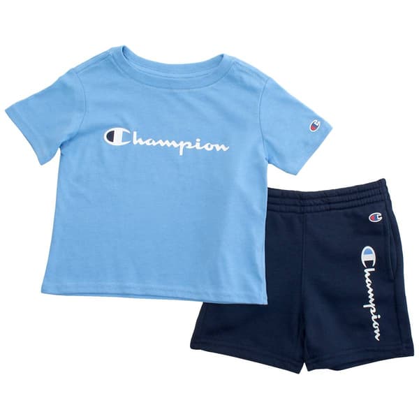 Toddler Boy Champion(R) Solid Logo Tee &amp; Soft Shorts Set - Allure - image 
