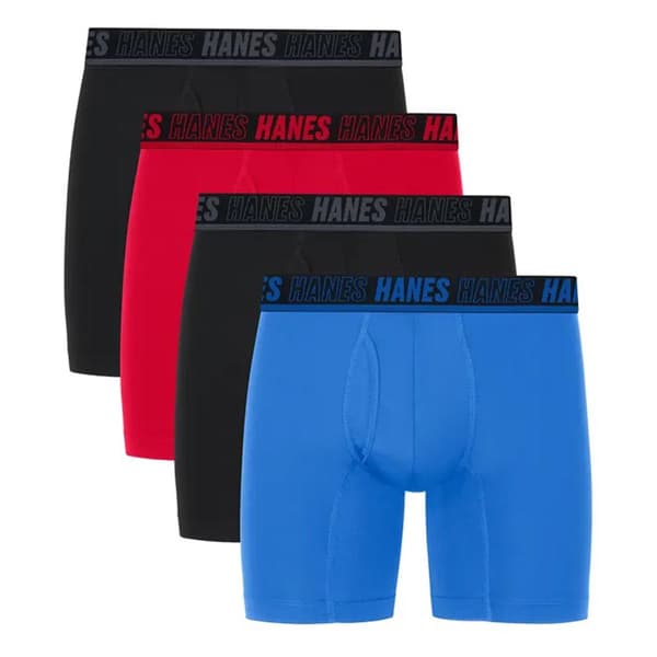 Mens 4pk. Hanes&#40;R&#41; Moves Performance Boxer Briefs