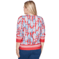 Womens Alfred Dunner Port Side 3/4 Sleeve Mosaic Fish Blouse - image 1
