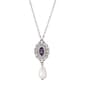 1928 Silver Tone Purple Starburst Pearl Necklace - image 1
