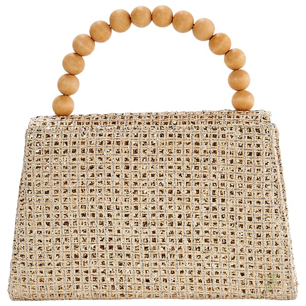 D''Margeaux Sparkle Straw Top Handle Clutch