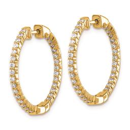 Pure Fire 14kt. Yellow Gold Lab Grown Diamond Round Hoop Earrings