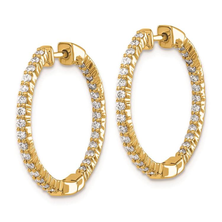 Pure Fire 14kt. Yellow Gold Lab Grown Diamond Round Hoop Earrings