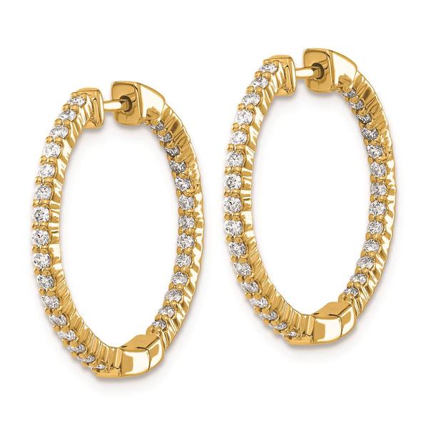 Pure Fire 14kt. Yellow Gold Lab Grown Diamond Round Hoop Earrings