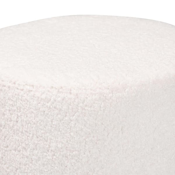 Baxton Studio Tori Modern Ivory Boucle Upholstered Ottoman