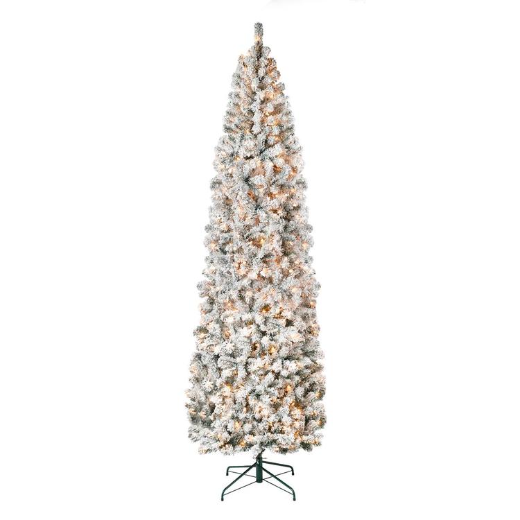 National Tree 9ft. Acacia Flocked Pre-Lit Christmas Tree