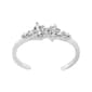 Barefootsies Clear Cubic Zirconia Cluster Adjustable Toe Ring - image 1